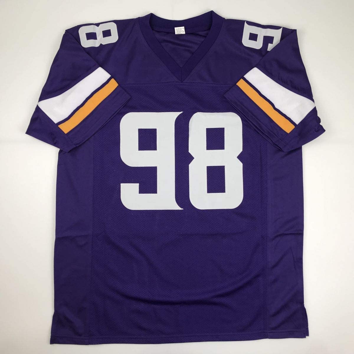 Autographed/Signed Linval Joseph Minnesota Purple Football Jersey JSA COA