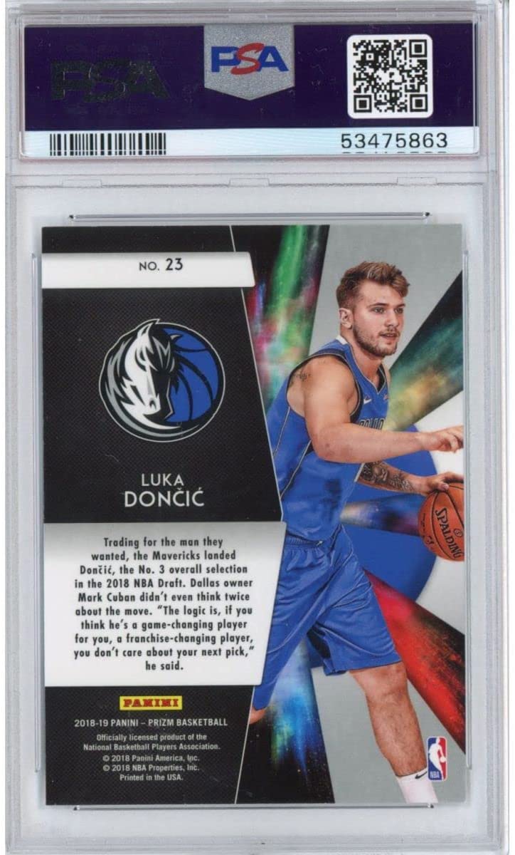 Graded 2018-19 Panini Prizm Luka Doncic #23 Freshman Phenoms Rookie RC Basketball Card PSA 10 Gem Mint