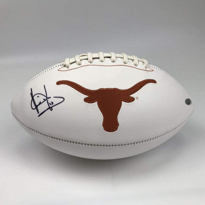 Autographed/Signed Vince Young Texas Longhorns FS White Panel Logo Football Tristar COA