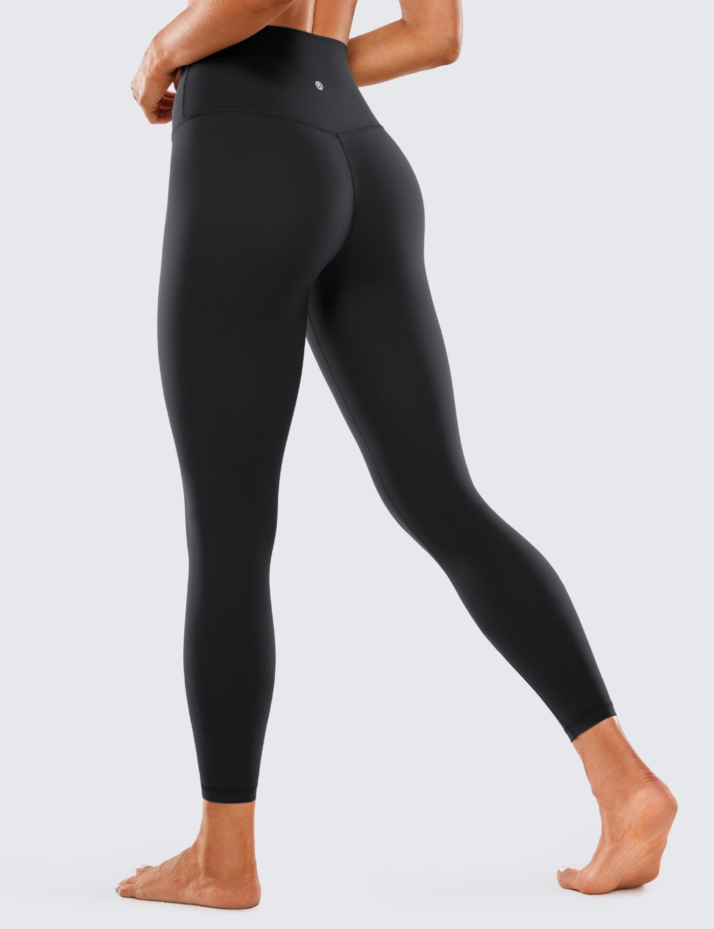 CRZ YOGA Women's Brushed Naked Feeling Yoga Leggings 25" - High Waisted Athletic Workout Leggings Yoga Pants Black Medium