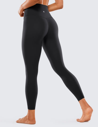 CRZ YOGA Women's Brushed Naked Feeling Yoga Leggings 25" - High Waisted Athletic Workout Leggings Yoga Pants Black Medium