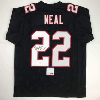 Autographed/Signed Keanu Neal Atlanta Retro Black Football Jersey PSA/DNA COA