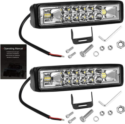 6 Inch Led Pods Light Bar - nicerpro Slim 60W 10000Lm 12V/24V Driving Fog Light Waterproof Combo Flood Spot Lights for Trucks Off Road ATV UTV Golf Cart Trailer 2 Pack