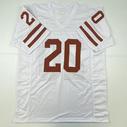 Autographed/Signed Earl Campbell Texas White College Football Jersey JSA COA