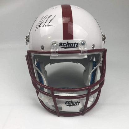 Autographed/Signed Nick Saban Alabama Crimson Tide Alternate Full Size FS F/S Replica College Football Helmet JSA COA