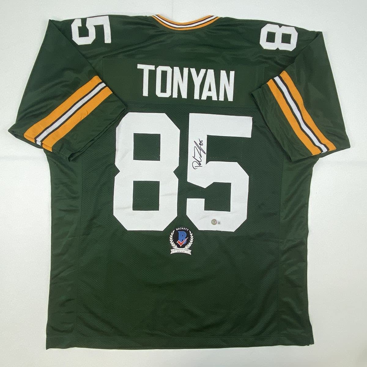 Autographed/Signed Robert Tonyan Green Bay Green Football Jersey Beckett BAS COA
