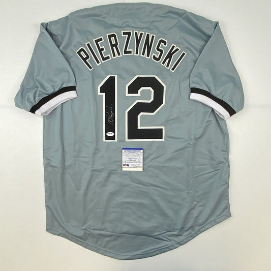 Autographed/Signed AJ A.J. Pierzynski Chicago Grey Baseball Jersey PSA/DNA COA