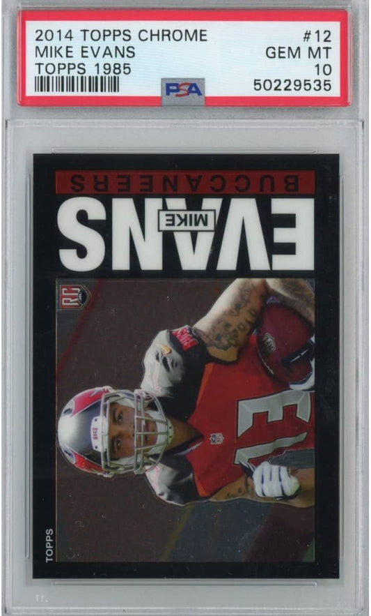 Graded 2014 Topps Chrome Mike Evans #12 1985 Rookie RC Football Card PSA 10 Gem Mint