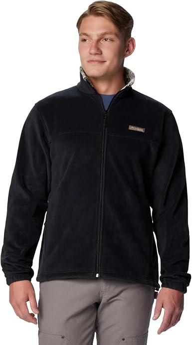 Columbia Men's PHG Fleece Jacket, Black/Timberwoods Camo, Large