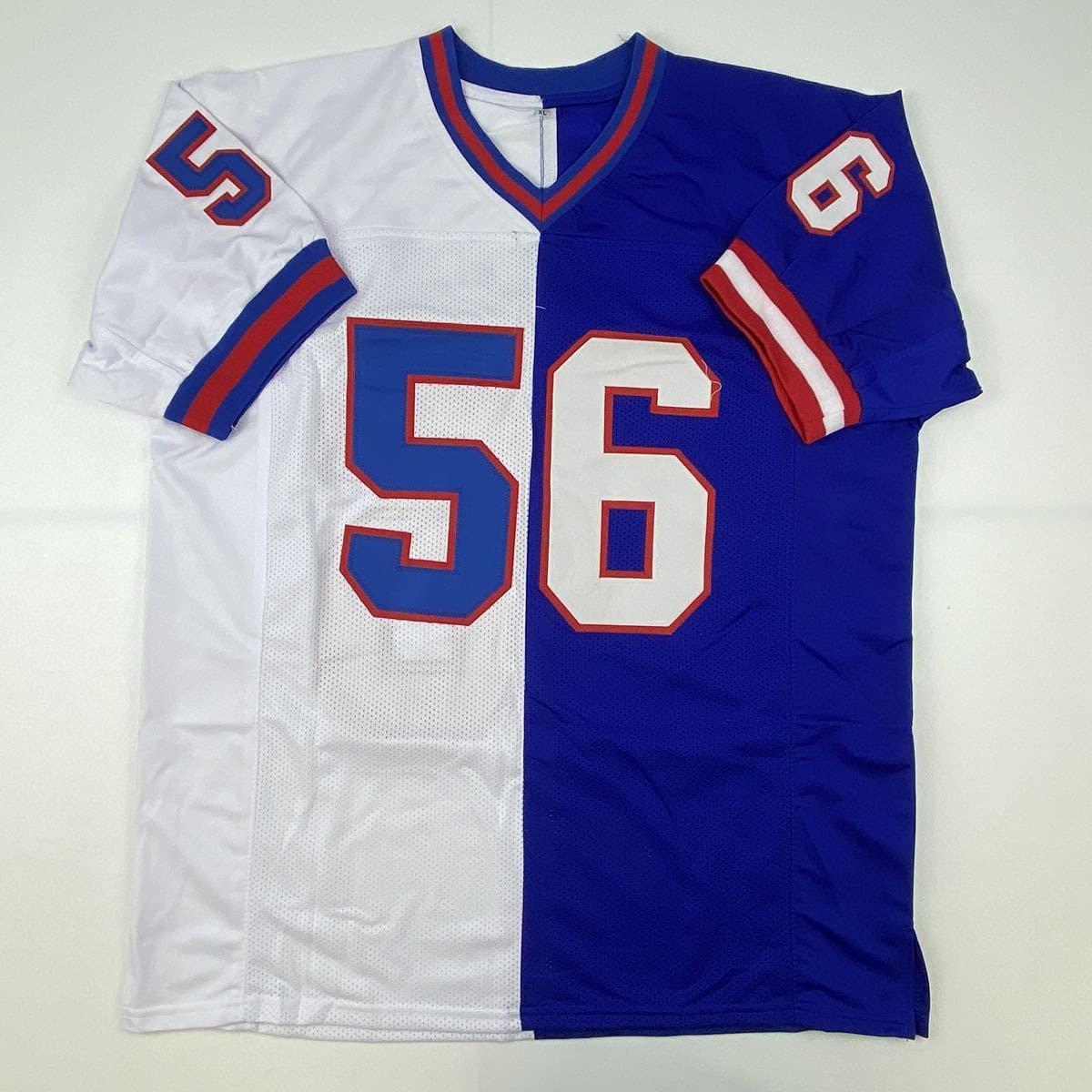 Autographed/Signed Lawrence Taylor New York Split Football Jersey Beckett BAS COA