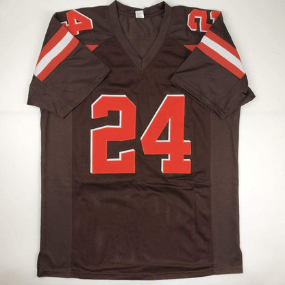Autographed/Signed Nick Chubb Cleveland Football Brown Jersey JSA COA