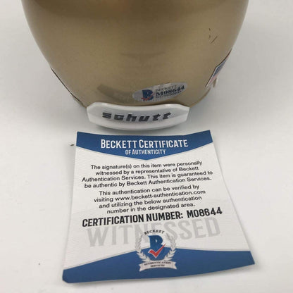Autographed/Signed Rudy Ruettiger Go Irish Notre Dame Irish College Football Mini Helmet Becket BAS COA