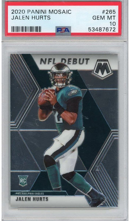 Graded 2020 Panini Mosaic Jalen Hurts #265 Rookie RC Football Card PSA 10 Gem Mint