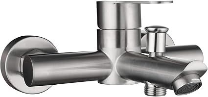 Tecmolog Stainless Steel Bathroom Shower Tub Faucet Wall-Mounted, Brushed Nickel, SNA516