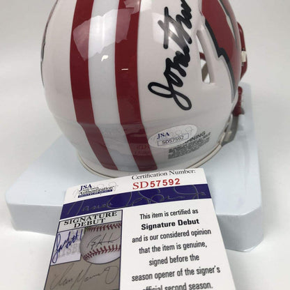 Autographed/Signed Jonathan Taylor Inscribed On Wisconsin Badgers White College Football Mini Helmet JSA COA