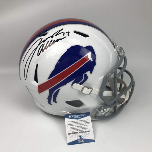 Autographed/Signed Josh Allen Buffalo Bills Full Size FS F/S Speed Replica Football Helmet JSA COA