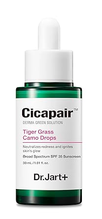 Dr.Jart+ Cicapair Tiger Grass Camo Drops Tinted Face Serum SPF 35 | Color Corrector | Korean Skin Care, 1.01 Fl Oz