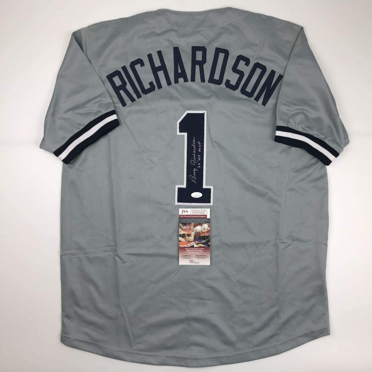 Autographed/Signed Bobby Richardson 60 WS MVP New York Grey Baseball Jersey JSA COA