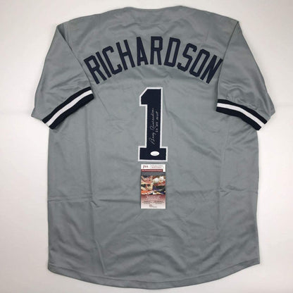 Autographed/Signed Bobby Richardson 60 WS MVP New York Grey Baseball Jersey JSA COA