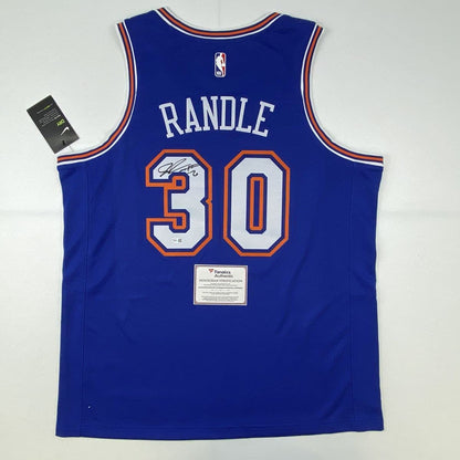 Autographed/Signed Julius Randle New York Knicks Blue Basketball Jersey Fanatics COA