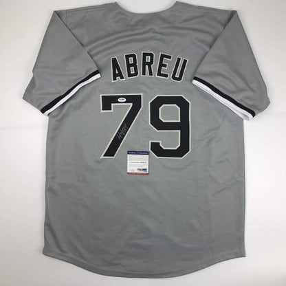 Autographed/Signed Jose Abreu Chicago Sox Grey Baseball Jersey PSA/DNA COA