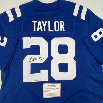 Autographed/Signed Jonathan Taylor Indianapolis Colts Blue Nike Game Football Jersey Fanatics COA
