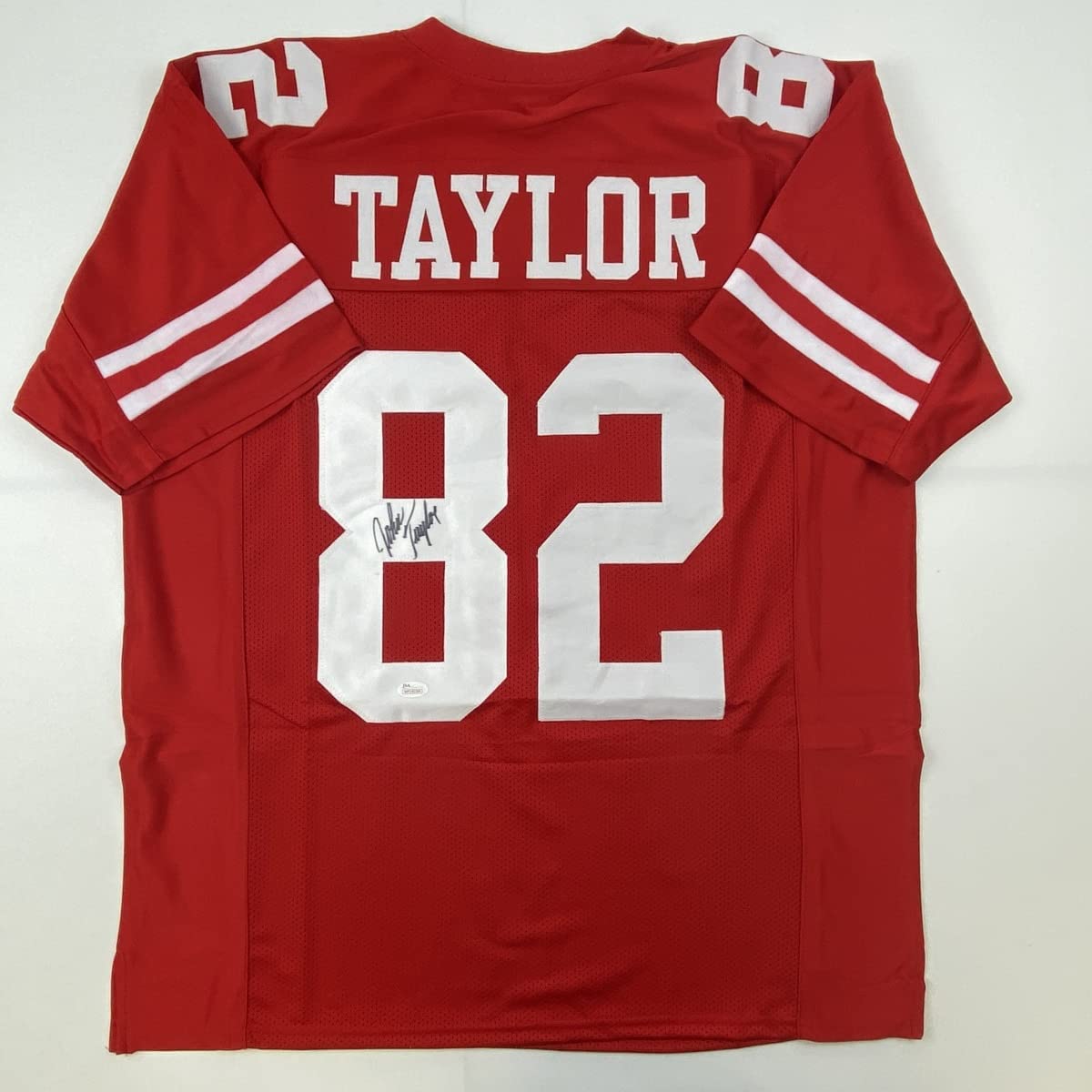 Autographed/Signed John Taylor San Francisco Red Football Jersey JSA COA