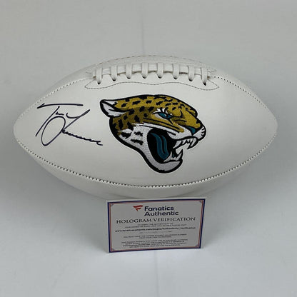 Autographed/Signed Trevor Lawrence Jacksonville Jaguars Full Size F/S White Panel Logo Football Fanatics COA
