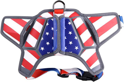 USA Patriotic Star Dog Harness+Leash Set