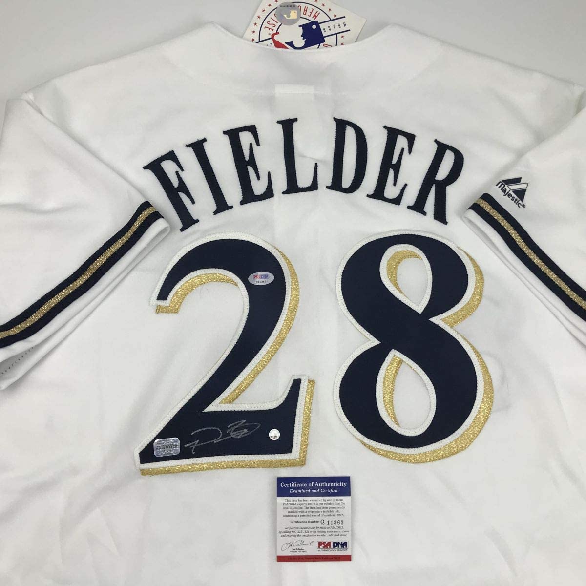 Autographed/Signed Prince Fielder Milwaukee White Baseball Jersey PSA/DNA COA
