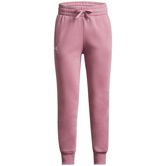 Under Armour Girls' Standard Rival Fleece Joggers, (697) Pink Elixir / / White, X-Large