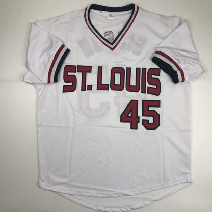 Autographed/Signed Bob Gibson St. Louis White Baseball Jersey JSA COA