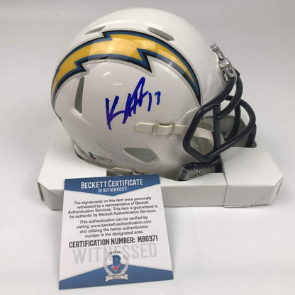 Autographed/Signed Keenan Allen Los Angeles LA Chargers Football Mini Helmet Beckett BAS COA