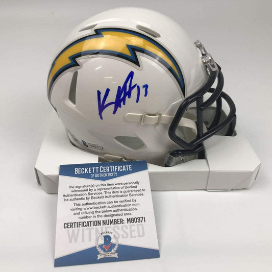 Autographed/Signed Keenan Allen Los Angeles LA Chargers Football Mini Helmet Beckett BAS COA