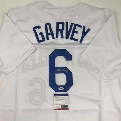 Autographed/Signed Steve Garvey Los Angeles LA White Baseball Jersey PSA/DNA COA