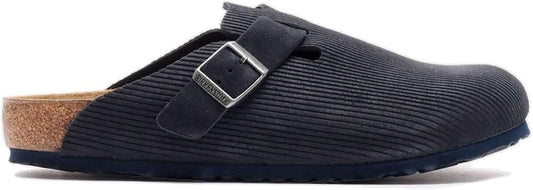 Birkenstock Unisex Boston BS Suede Leather Corduroy Midnight Sandals 6 W / 4 M US