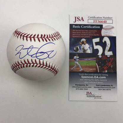 Autographed/Signed Brett Lawrie Rawlings Official Major League Baseball ROML JSA COA Auto