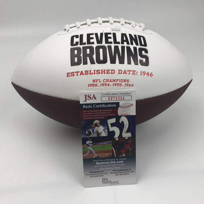 Autographed/Signed Nick Chubb Cleveland Browns Full Size FS White Panel Logo Football JSA COA
