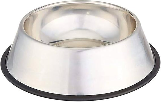 Stainless Steel Pet Dog Food and Water Bowl, (7.2 x 1.6 Inches), Holds Up to 3 Cups