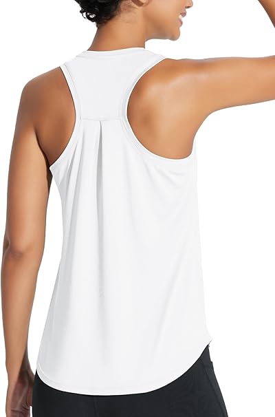 baleaf Women's Workout Tank Tops Athletic Yoga Top Racerback Sleeveless Running Shirts Quick Dry Gym Outdoor UPF50+