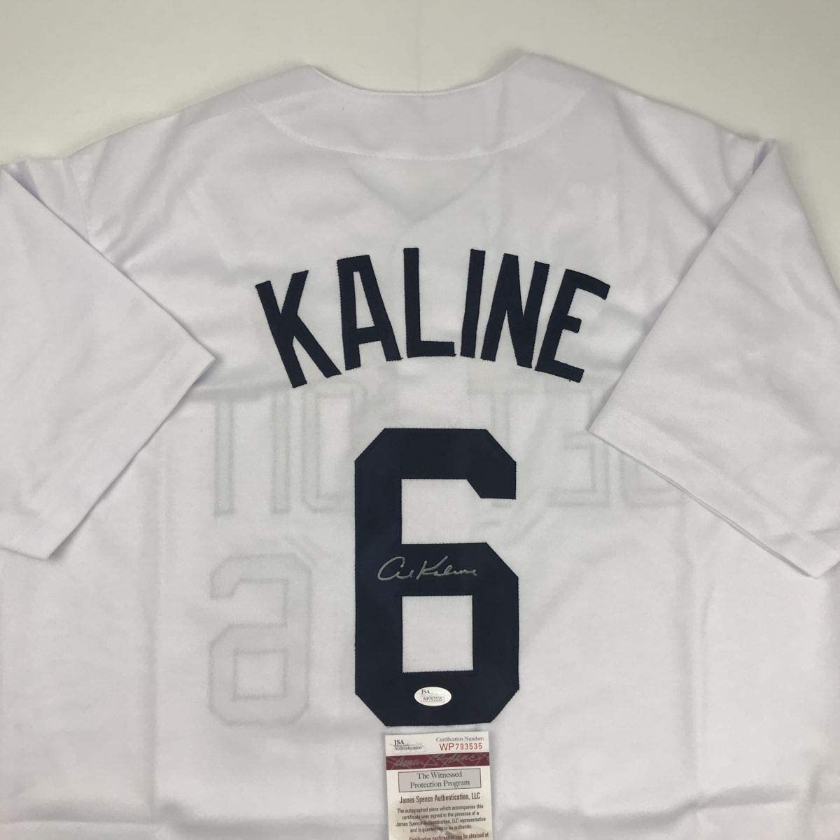 Autographed/Signed Al Kaline Detroit White Baseball Jersey JSA COA