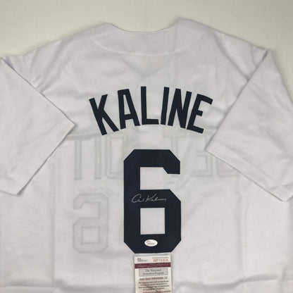 Autographed/Signed Al Kaline Detroit White Baseball Jersey JSA COA