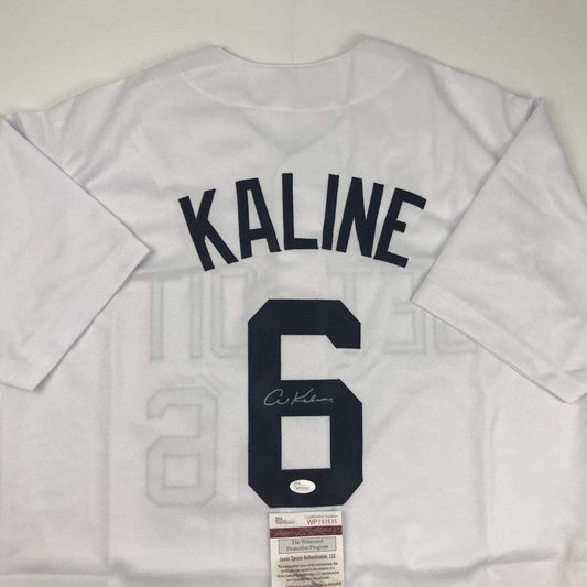 Autographed/Signed Al Kaline Detroit White Baseball Jersey JSA COA