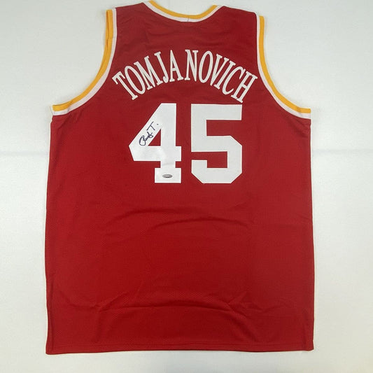 Autographed/Signed Rudy Tomjanovich Houston Red Basketball Jersey Tristar COA