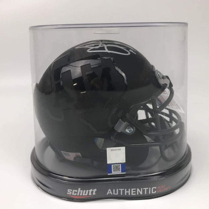 Autographed/Signed Johnny Manziel Texas A&M Aggies Black College Football Mini Helmet JSA COA