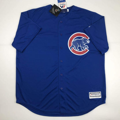 Autographed/Signed Kris Bryant Chicago Blue Baseball Jersey Beckett BAS COA