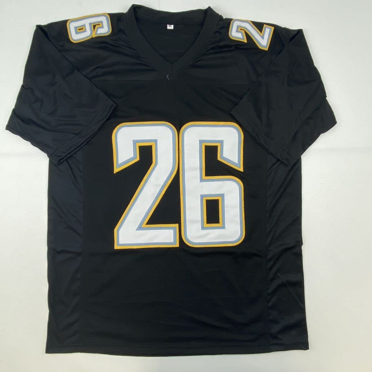 Autographed/Signed Asante Samuel Jr. Los Angeles LA Black Football Jersey JSA COA