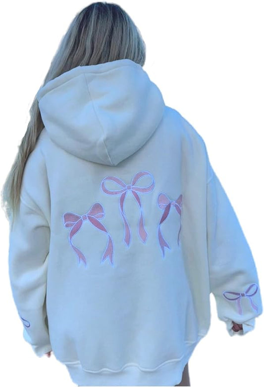 Y2k Graphic Hoodies for Women Cute Teen Girls Vintage Oversized Sweatshirts Coquette Aesthetic Preppy Tops Clothes