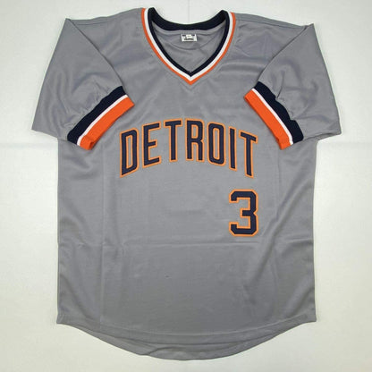 Autographed/Signed Alan Trammell Detroit Grey Baseball Jersey JSA COA