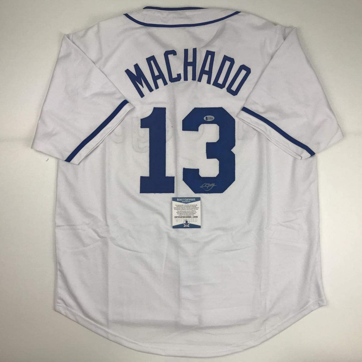 Autographed/Signed Manny Machado San Diego White Baseball Jersey Beckett BAS COA